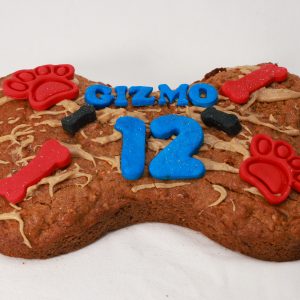 Peanut Butter, Carrot & Honey Bone-Shaped Birthday Cake