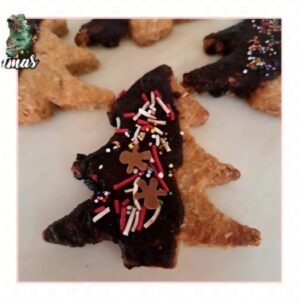 Large Christmas Tree Biscuit – Dipped in Carob